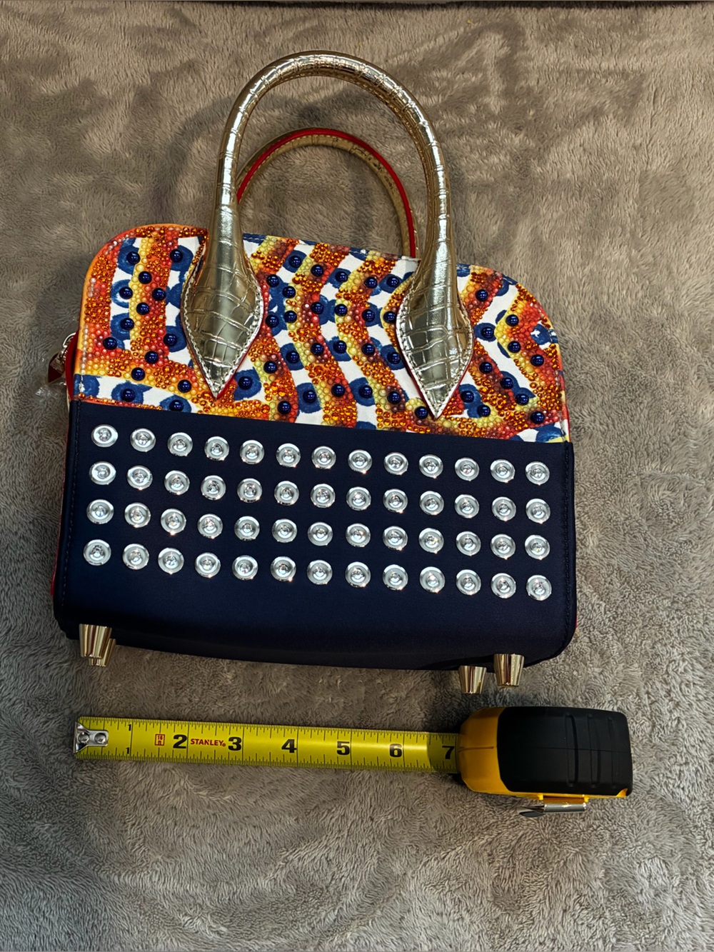 Christian Louboutin Multicolor Studded Mini Dome Satchel - Picture 5 of 9